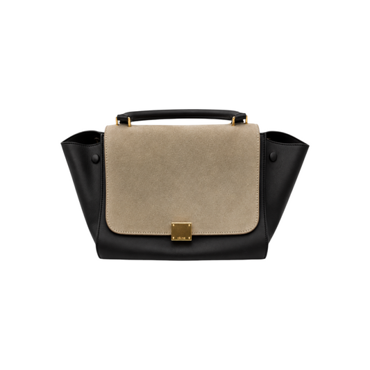 Celine Tri-Color Trapeze Bag in Dune / Black / Navy
