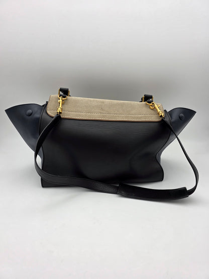Celine Tri-Color Trapeze Bag in Dune / Black / Navy