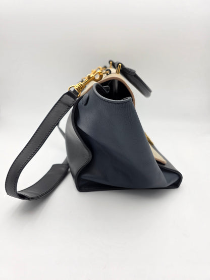 Celine Tri-Color Trapeze Bag in Dune / Black / Navy
