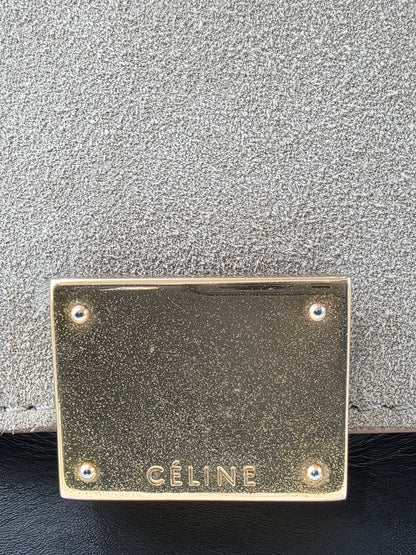 Celine Tri-Color Trapeze Bag in Dune / Black / Navy