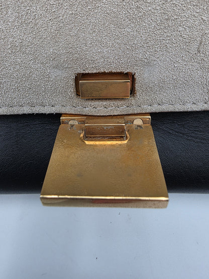 Celine Tri-Color Trapeze Bag in Dune / Black / Navy