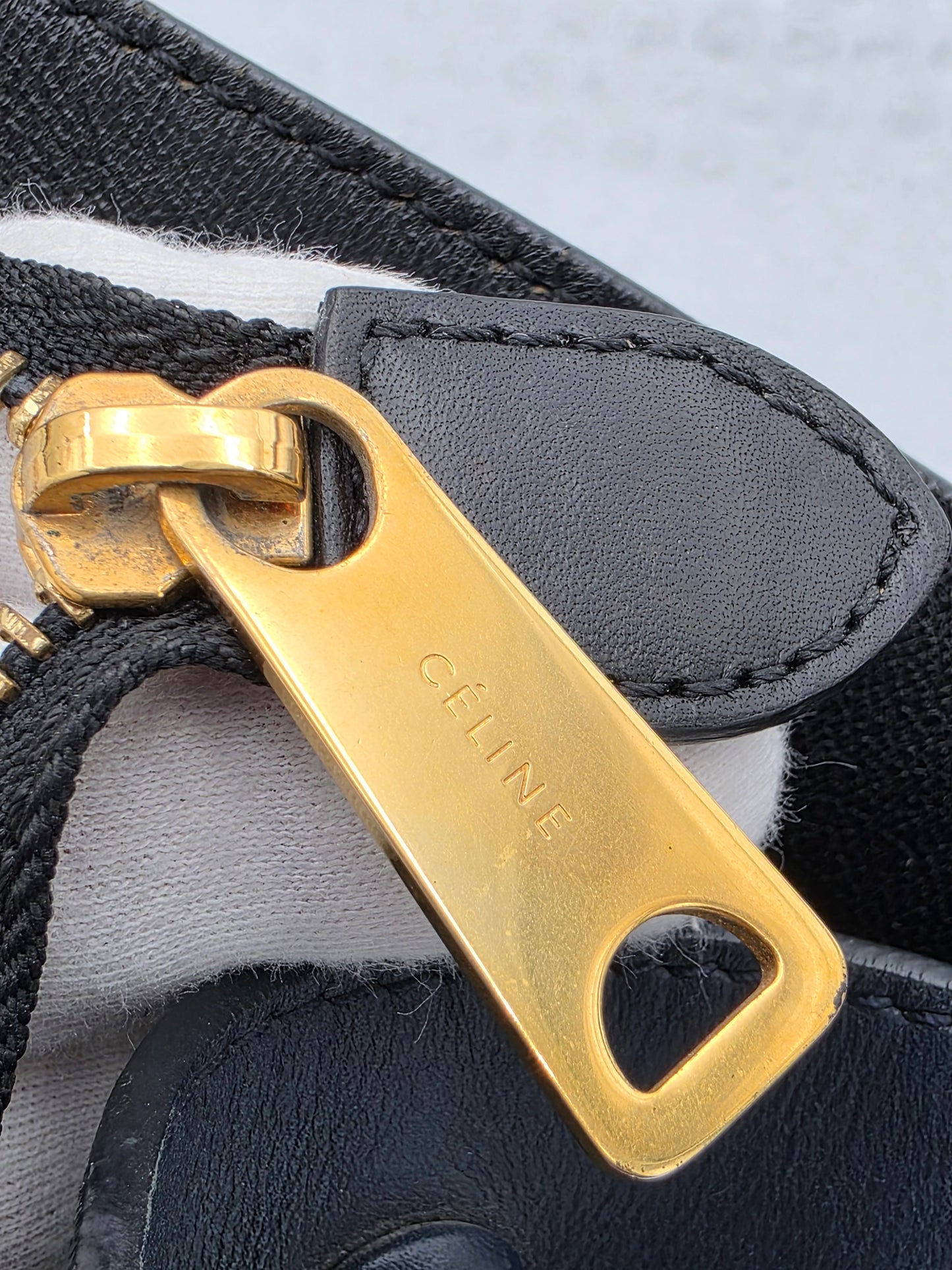 Celine Tri-Color Trapeze Bag in Dune / Black / Navy