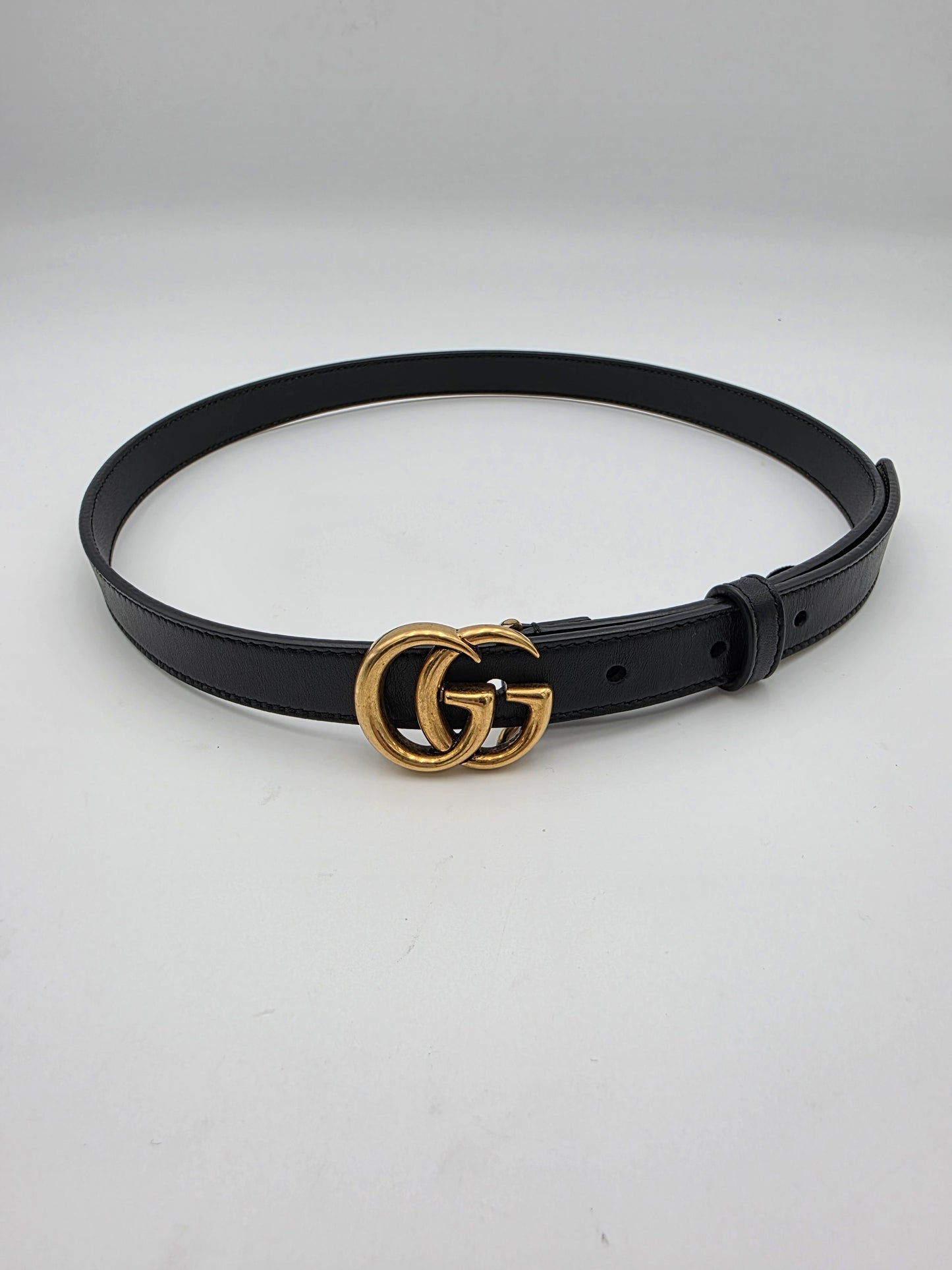 Gucci GG Marmont Thin Belt in Black