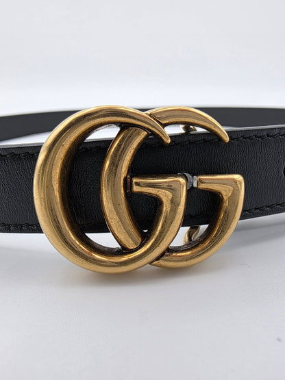 Gucci GG Marmont Thin Belt in Black