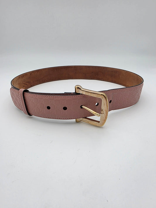 Gucci Microguccissima Leather Belt in Dusty Rose