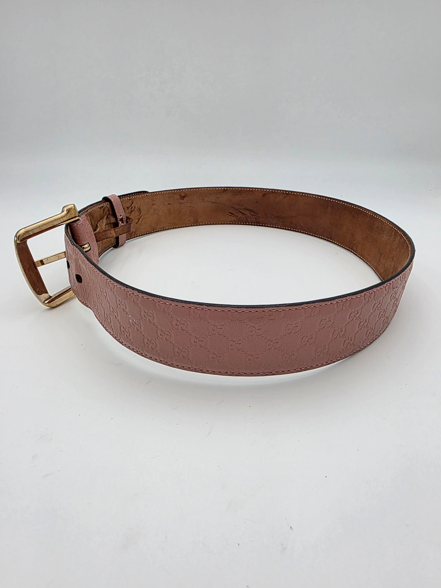 Gucci Microguccissima Leather Belt in Dusty Rose