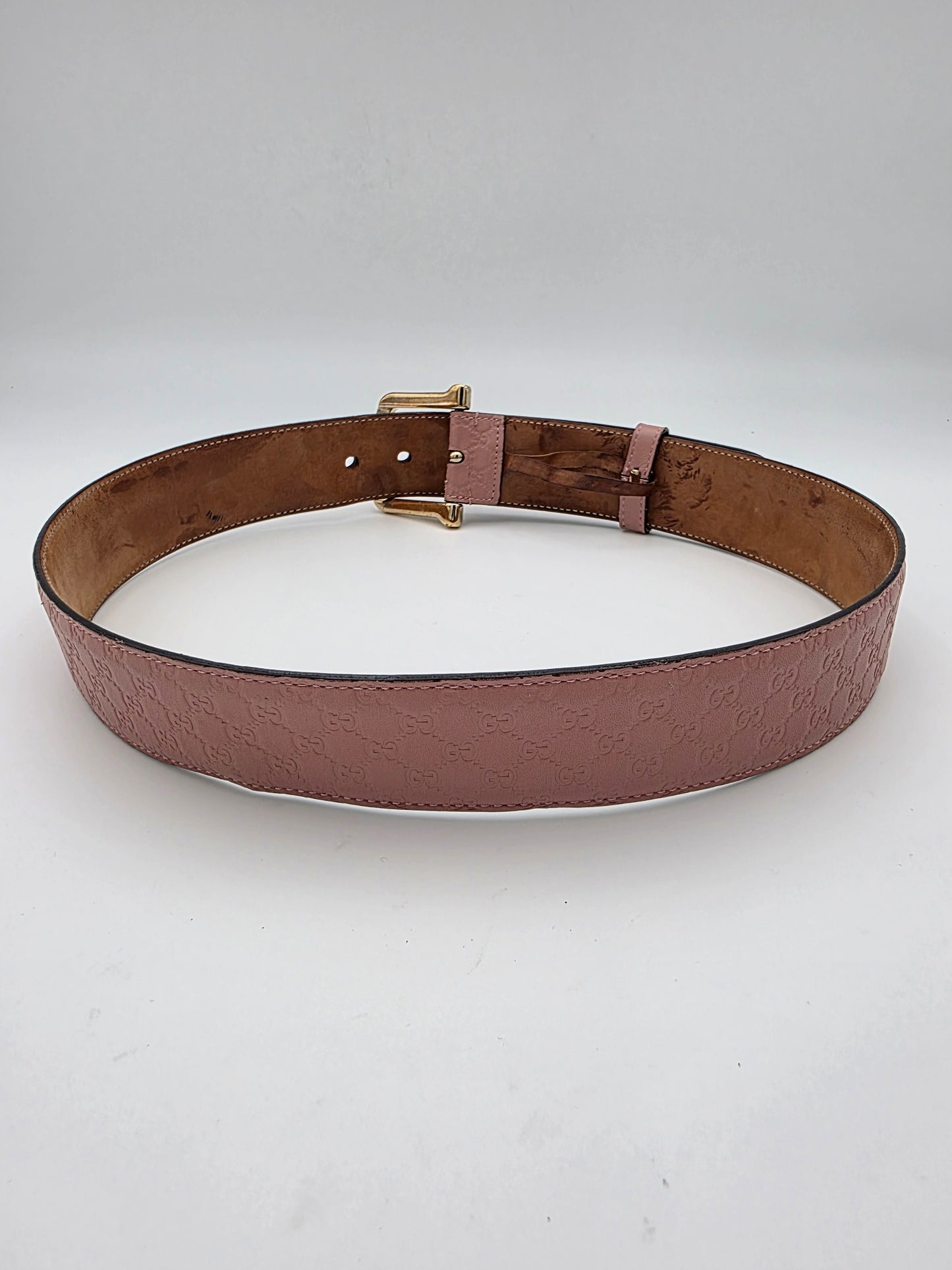 Gucci Microguccissima Leather Belt in Dusty Rose