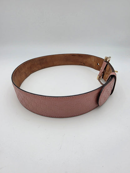 Gucci Microguccissima Leather Belt in Dusty Rose
