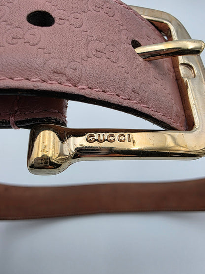 Gucci Microguccissima Leather Belt in Dusty Rose