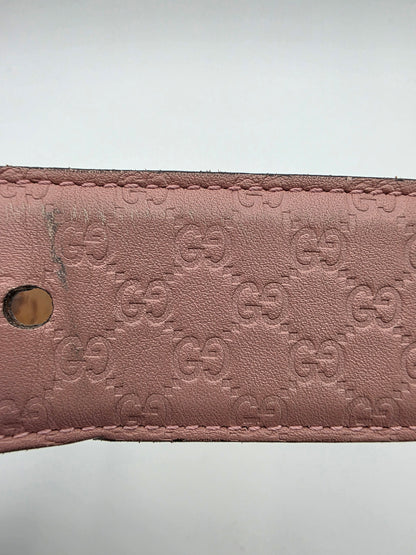 Gucci Microguccissima Leather Belt in Dusty Rose