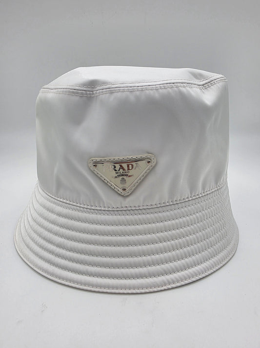 Prada Re-Nylon Bucket Hat in White