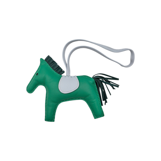 Hermès Rodeo Bag Charm MM in Menthe / Malachite / Bleu Brume