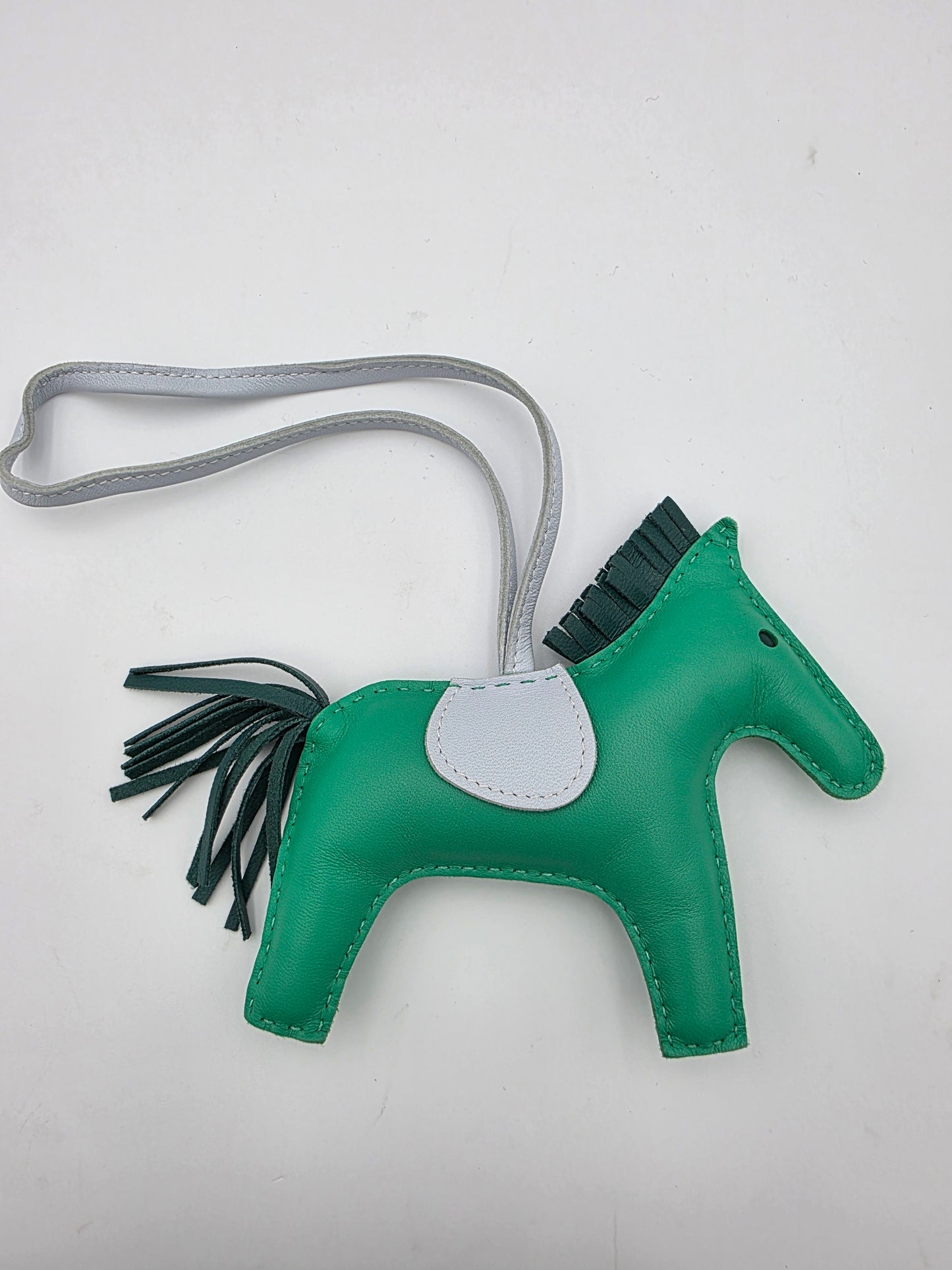 Hermès Rodeo Bag Charm MM in Menthe / Malachite / Bleu Brume