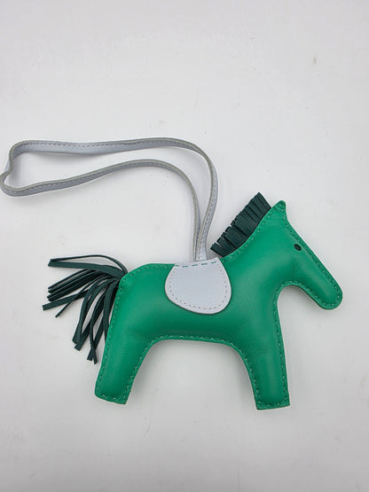 Hermès Rodeo Bag Charm MM in Menthe / Malachite / Bleu Brume
