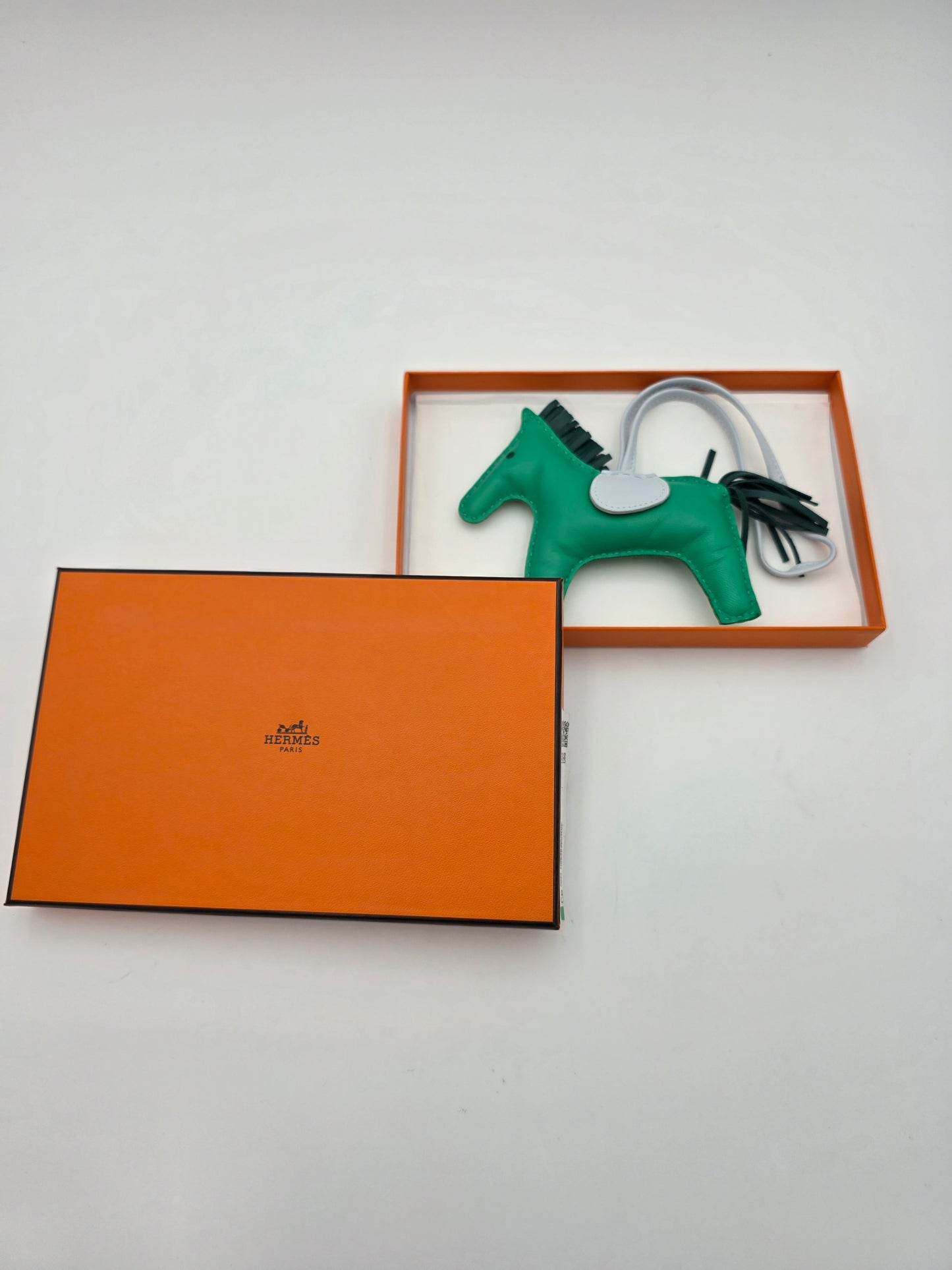 Hermès Rodeo Bag Charm MM in Menthe / Malachite / Bleu Brume