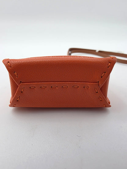 Hermès Milo Lambskin Shopping Bag Charm in Feu