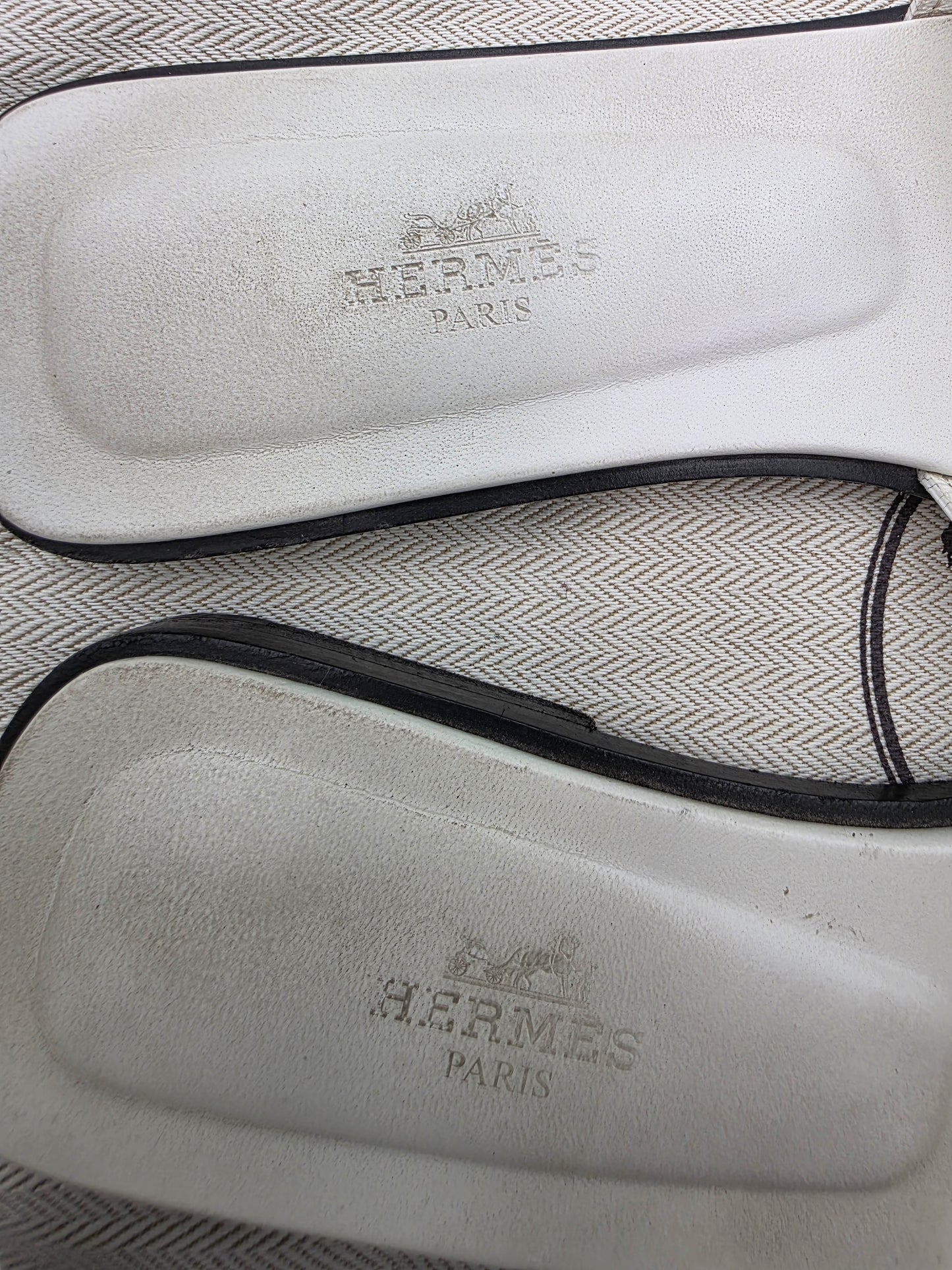 Hermès Oran Studded Sandals in White