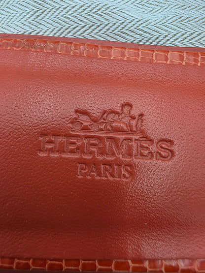 Hermès Oran Sandals in Orange Lizard Skin