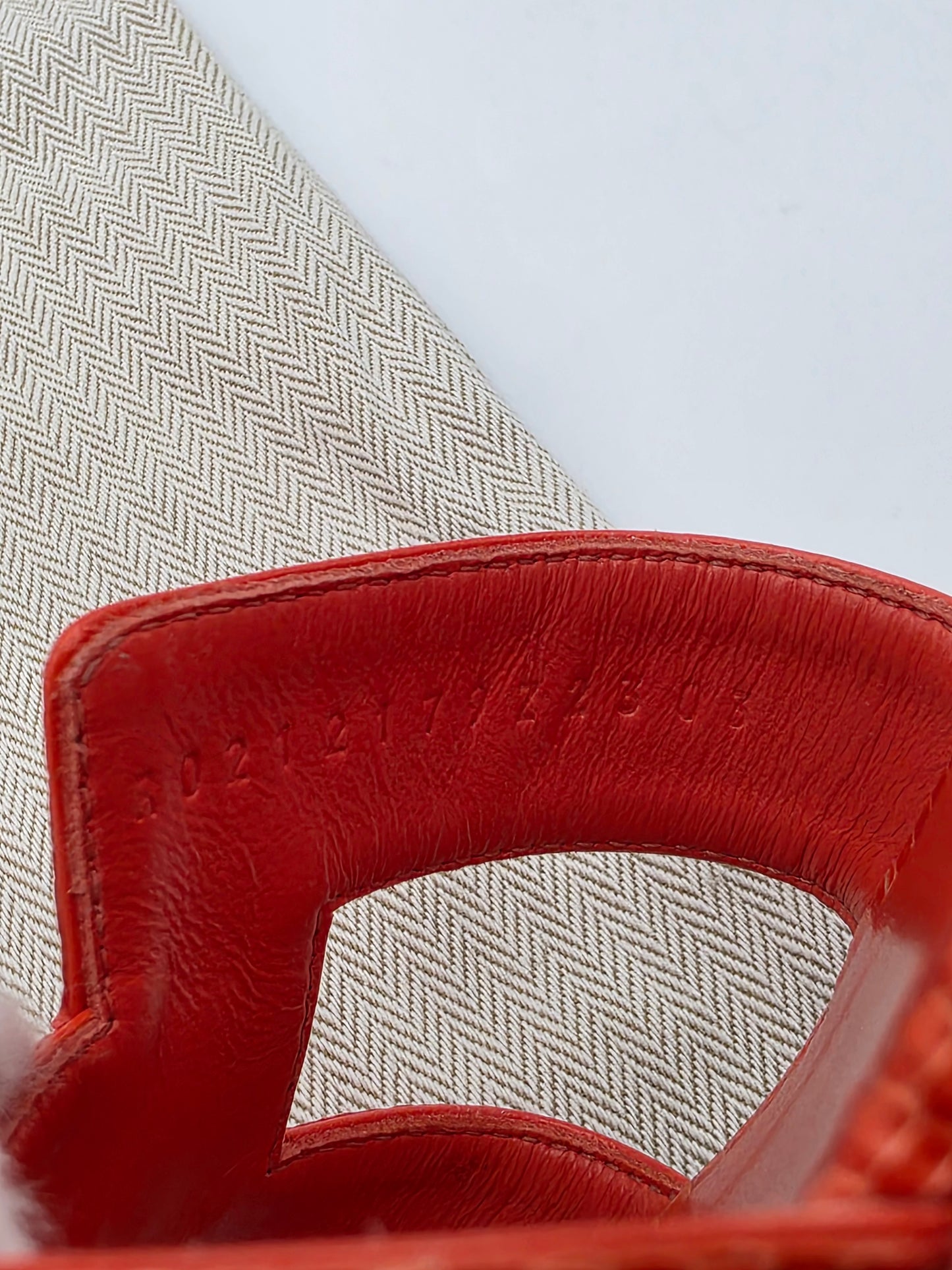 Hermès Oran Sandals in Orange Lizard Skin