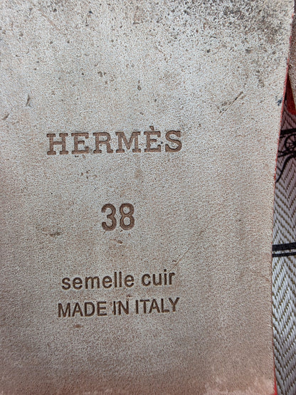 Hermès Oran Sandals in Orange Lizard Skin