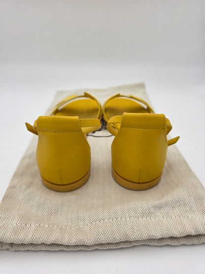 Hermès Santorini Lizard Sandals in Jaune Curcuma