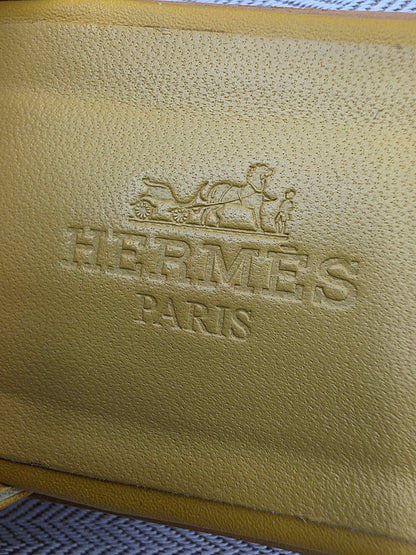 Hermès Santorini Lizard Sandals in Jaune Curcuma
