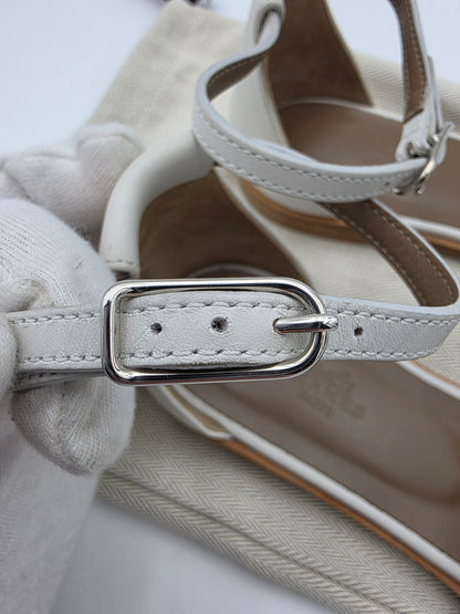 Hermès Santorini Sandals in White Calfskin