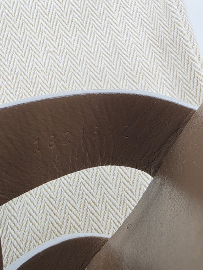 Hermès Santorini Sandals in White Calfskin