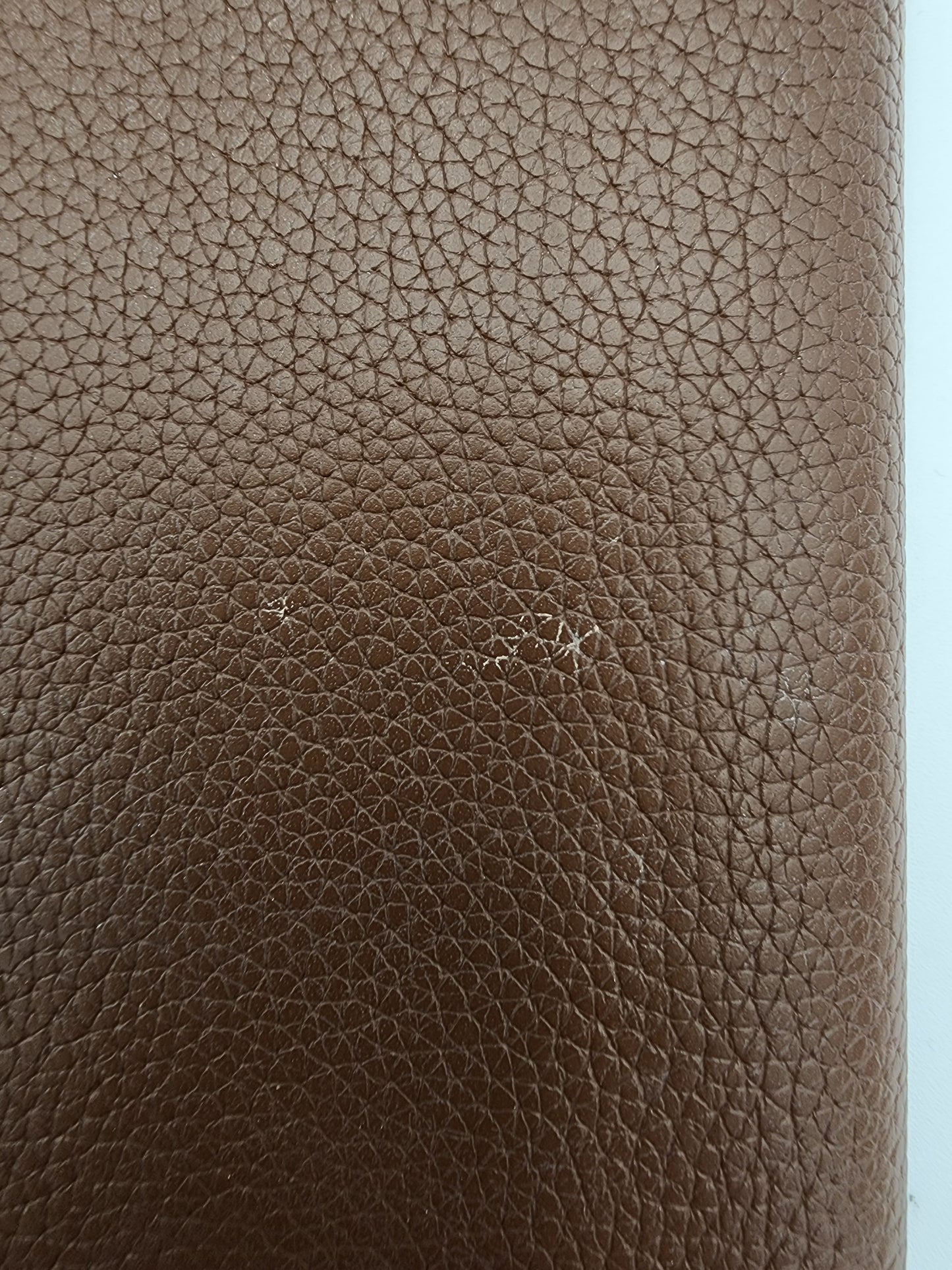 Saint Laurent Tiny Cassandre Credit Card Wallet in Toasted Brown Grained Leather