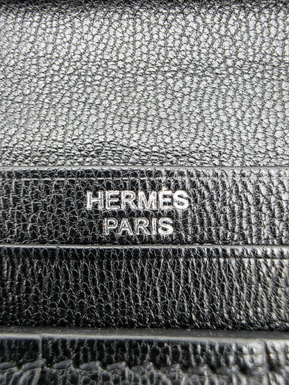 Hermès Béarn Long Wallet Alligator Leather In Noir with Diamond H Clasp