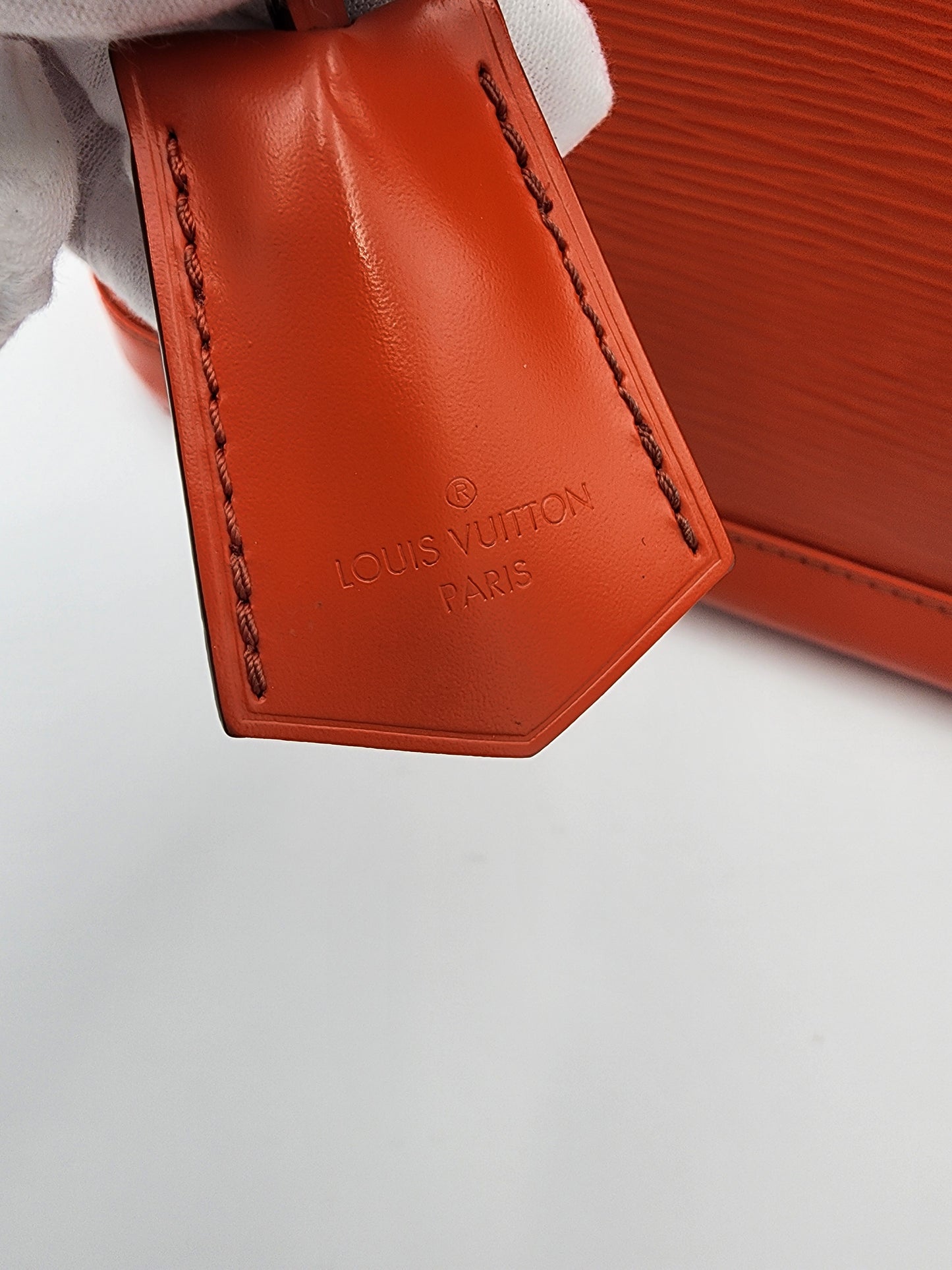 Louis Vuitton Alma PM Handbag In Piment Epi Leather