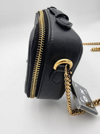 Gucci Black Star Mini Shoulder Bag In Embossed Calfskin Leather