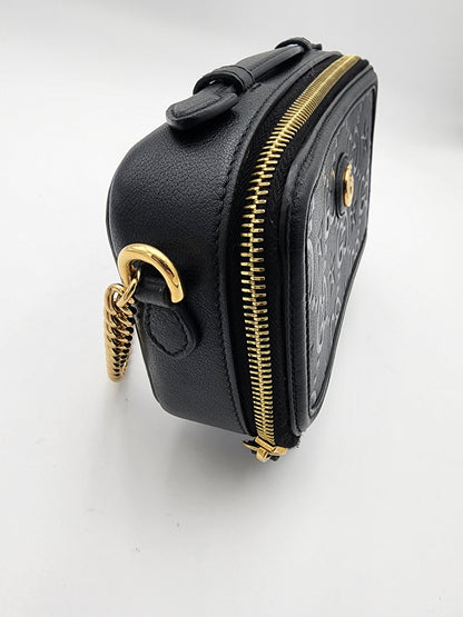 Gucci Black Star Mini Shoulder Bag In Embossed Calfskin Leather