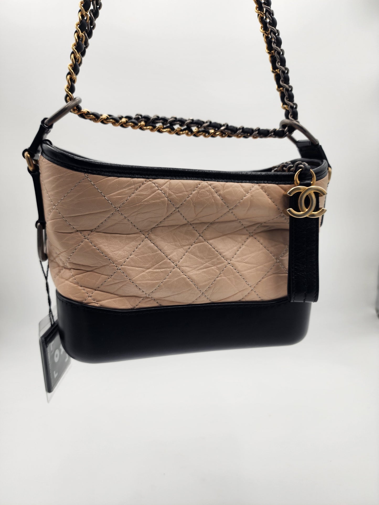 Chanel Gabrielle Small Hobo Bag In Quilted Aged Calfskin Leather