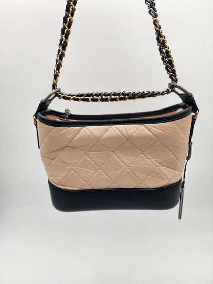 Chanel Gabrielle Small Hobo Bag In Quilted Aged Calfskin Leather