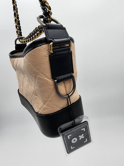 Chanel Gabrielle Small Hobo Bag In Quilted Aged Calfskin Leather