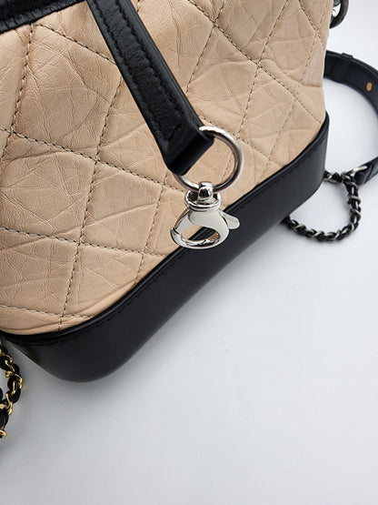 Chanel Gabrielle Small Hobo Bag In Quilted Aged Calfskin Leather