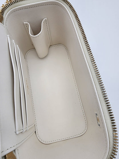 Chanel Coco Casino Vanity Case In White Quilted Caviar Leather