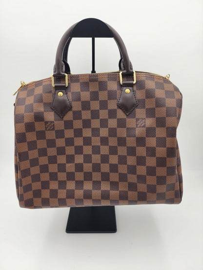 Louis Vuitton Speedy Bandouliere 30 In Damier Ebene Canvas