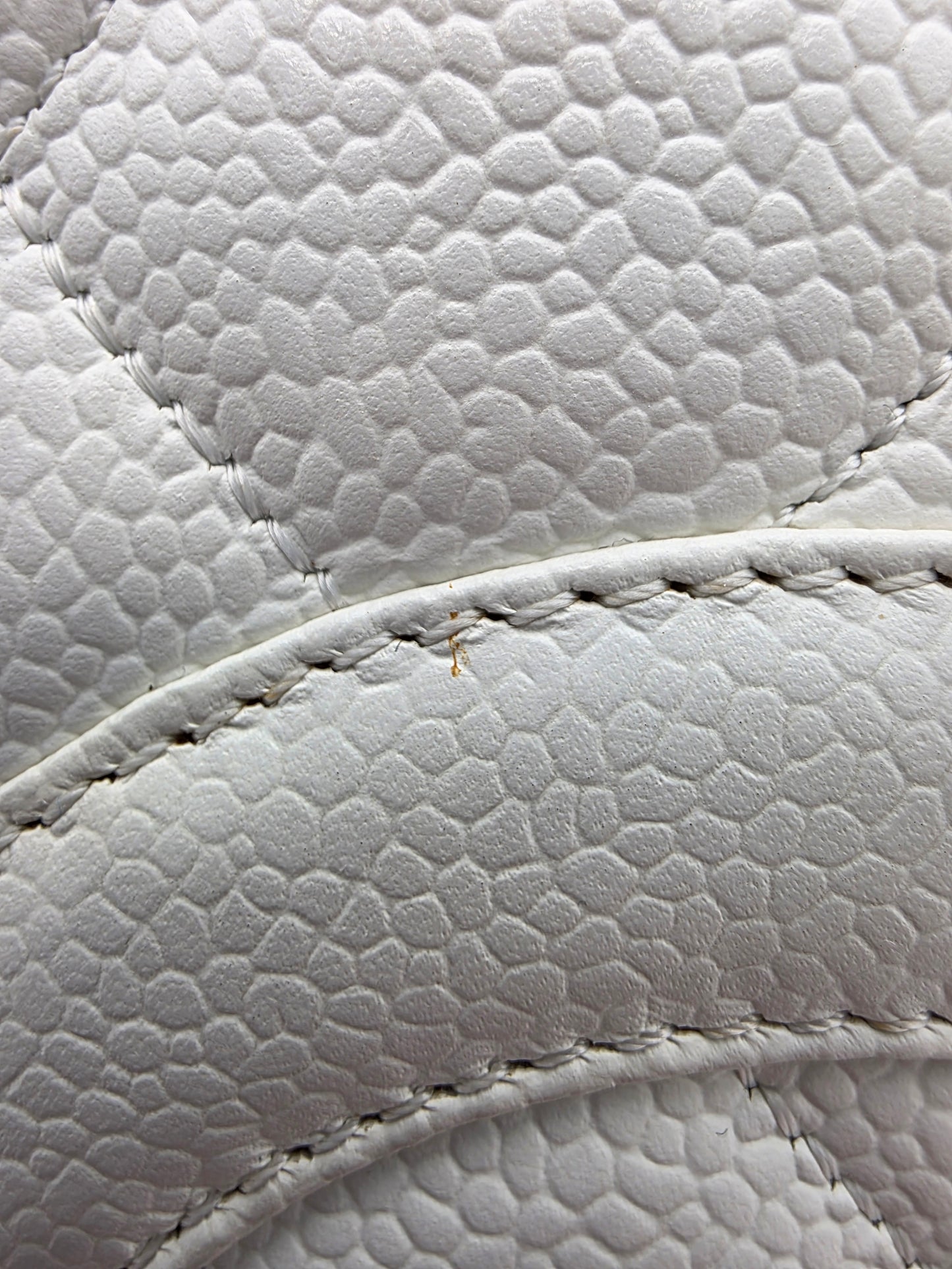 Chanel Grand Shopping Tote In White Quilted Caviar Leather
