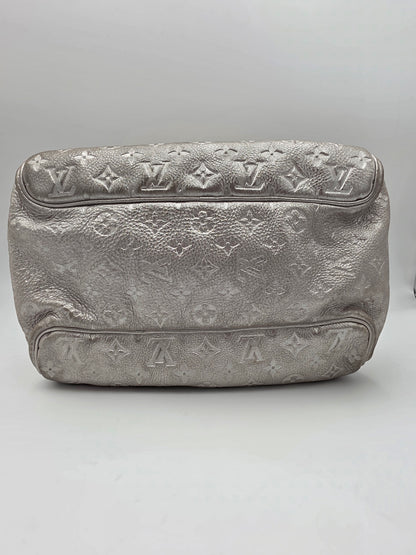 Louis Vuitton Comète Bag In Silver Shimmer Monogram Embossed Calfskin Leather