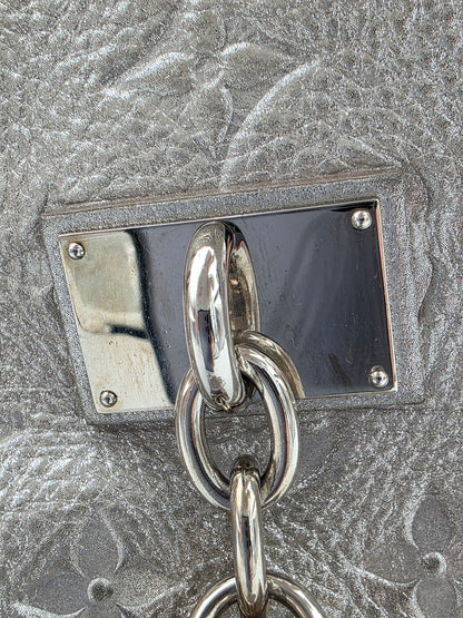 Louis Vuitton Comète Bag In Silver Shimmer Monogram Embossed Calfskin Leather