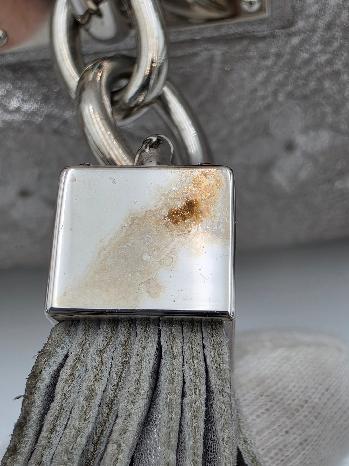 Louis Vuitton Comète Bag In Silver Shimmer Monogram Embossed Calfskin Leather