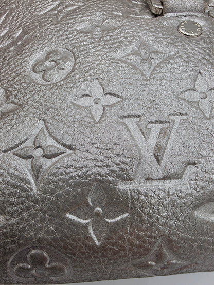 Louis Vuitton Comète Bag In Silver Shimmer Monogram Embossed Calfskin Leather