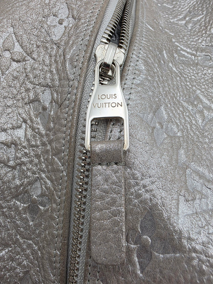 Louis Vuitton Comète Bag In Silver Shimmer Monogram Embossed Calfskin Leather