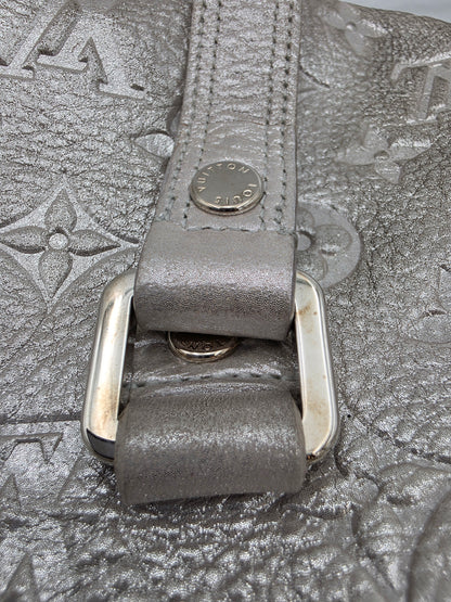 Louis Vuitton Comète Bag In Silver Shimmer Monogram Embossed Calfskin Leather