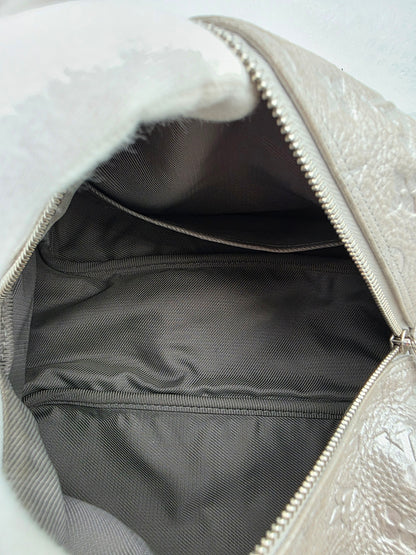 Louis Vuitton Comète Bag In Silver Shimmer Monogram Embossed Calfskin Leather