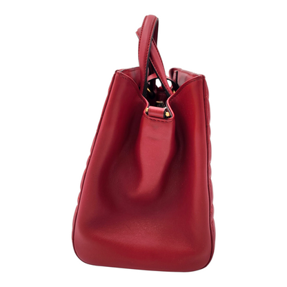 Gucci Calfskin Matelassé Small GG Marmont Tote Red GHW