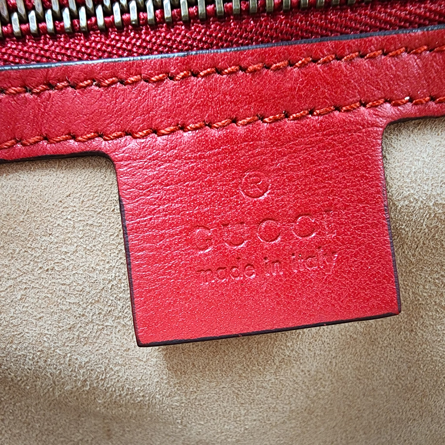 Gucci Calfskin Matelassé Small GG Marmont Tote Red GHW