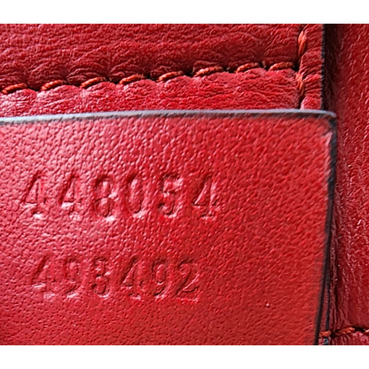 Gucci Calfskin Matelassé Small GG Marmont Tote Red GHW